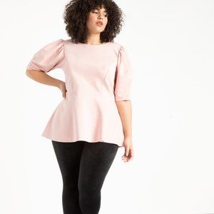 Puff Sleeve Peplum Top